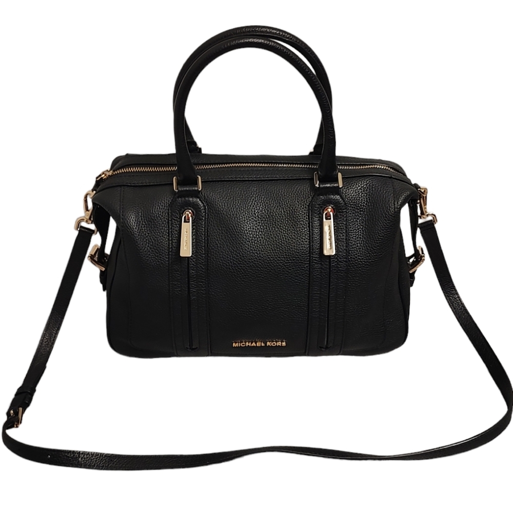 MICHAEL KORS Julia Large Satchel Crossbody Tote Bag Handbag Pebbled Leather - Picture 7 of 16